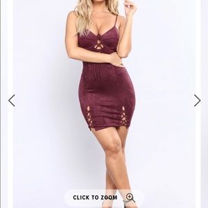 She's Wired Suede Dress - Plum